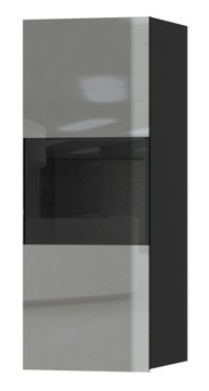 Witryna do salonu HELIO 35 cm czarna / szare szkło