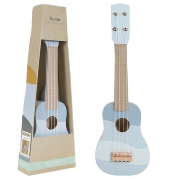 МАЛЕНЬКАЯ ГОЛЛАНДСКАЯ ДЕРЕВЯННАЯ ГИТАРА ДЛЯ ДЕТЕЙ, СИНЯЯ
