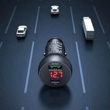 АВТОМОБИЛЬНОЕ ЗАРЯДНОЕ УСТРОЙСТВО MCDODO USB/USB-C PD 45 Вт с ЖК-дисплеем