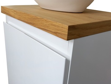 ШКАФ ПОД УМЫВАЛЬНИК 50 СМ, БЕЛЫЙ ЛАК ДУБОВАЯ СТОЛЕШНЯ