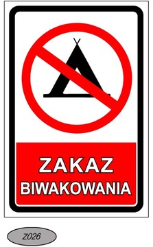 Знак «Кемпинг запрещен, палатки запрещены» и другие конструкции знаков