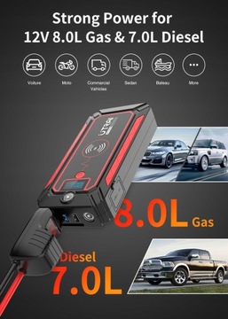 Автомобильный стартер 2500A Power Bank Автомобильный аккумулятор