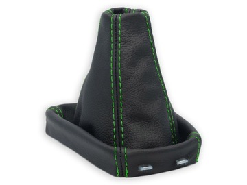 SAAB 9-3 93 2002-2016 MIESZEK ZMIANY BIEGÓW CZARNA SKÓRA ZIELONE NICI