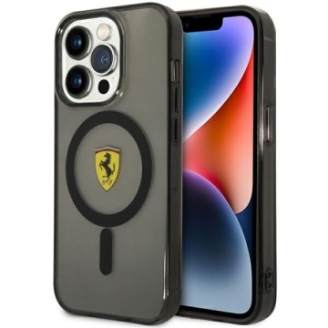 Pouzdro pro iPhone 14 Pro Ferrari Translucent MagSafe černé