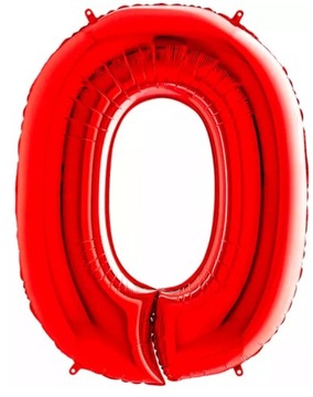Balon Cyfra Cyferka 0 100 Cm Czerwona