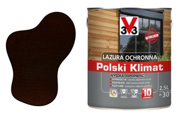 LAZURA OCHRONNA V33 POLSKI KLIMAT 10LAT 2,5L CIEMNY ORZECH