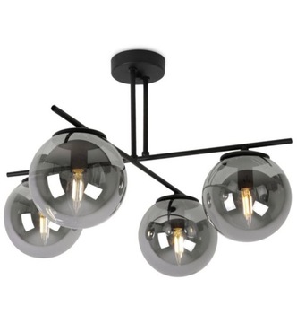 LAMPA WISZĄCA SUFITOWA CZARNA KLOSZE GRAFITOWE SMOKY KULE LIGHT HOME