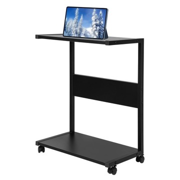 BIURKO KOMPUTEROWE NA KÓŁKACH STOLIK POD NOTEBOOKA 49X26,5X57,5CM CZARNY
