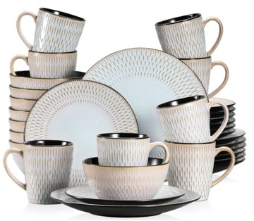 Rustykalny serwis Vancasso PLUVO 32 szt / 8 osób