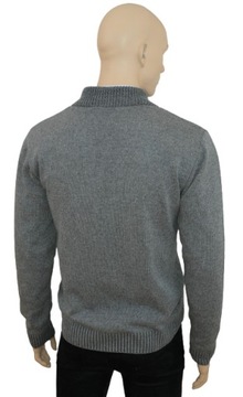 Bawełniany sweter z kieszeniami rozsuwany N29e PRODUKT POLSKI szary XL