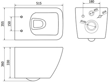 УНИТАЗ MEXEN VEGA СИДЕНЬЕ БЕЗОБОДКОЕ СИДЕНЬЕ SLIM ДЮРОПЛАСТ