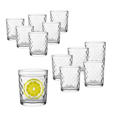 Szklanki do drinków napojów 240 ml zestaw Altom Design Karo 240 ml 12 sztuk