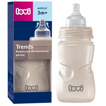 LOVI BUTELKA ANTYKOLKOWA TRENDS 250ml + SMOCZEK SUPERVENT 3m+