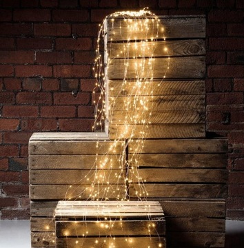 200 СВЕТОДИОДНЫХ ПРОВОДНЫХ СВЕТИЛЬНИКОВ, 10 ЛИНИЙ по 2 м каждая, СОЛНЕЧНЫЕ ВОЛОСЫ