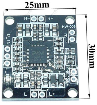 Модуль стереозвукового усилителя 2x15 Вт PAM8610