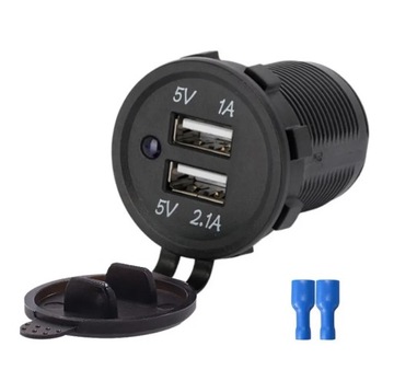 АВТОМОБИЛЬНОЕ ЗАРЯДНОЕ УСТРОЙСТВО 2x USB 1A + 2.1A ПАНЕЛЬ ПРИкуривателя 3.1A