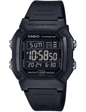 Casio zegarek męski W-800H -1BVES czarny wodoszczelny podświetlany sportowy