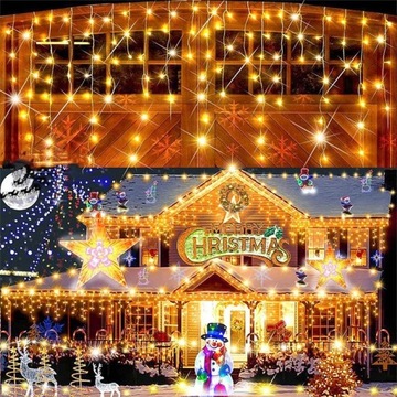 СВЕТОДИОДНЫЕ СВЕТОВЫЕ ЗАНАВЕСЫ, РОЖДЕСТВЕНСКИЕ ОГНИ ДЛЯ ОКОН, ВНУТРЕННИЕ И НАРУЖНЫЕ 3X3