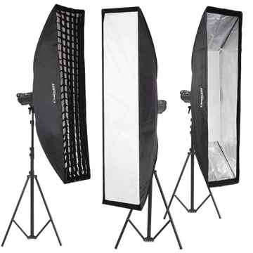 Profesjonalny Softbox 35x160cm + grid + mocowanie Bowens
