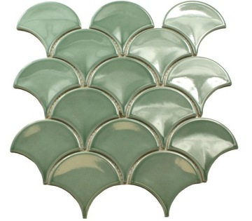 Mozaika ceramiczna seledynowa rybia łuska, płytka ceramiczna seledyn