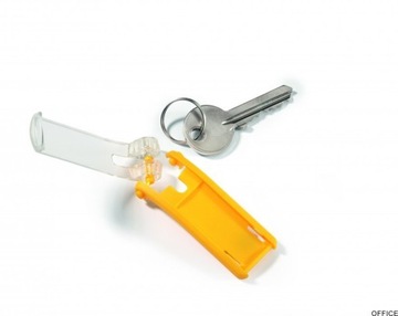 Zawieszki do kluczy Durable, Key Clip, 6 sztuk, żó