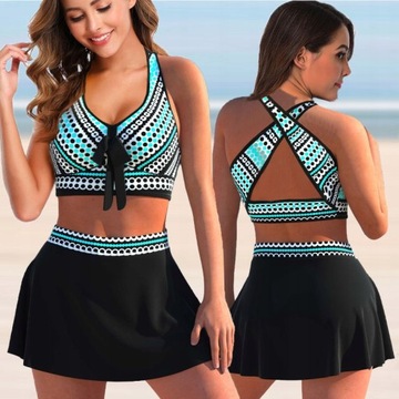 STRÓJ KĄPIELOWY DWUCZĘŚCIOWY SPÓDNICA PLUS SIZE 08