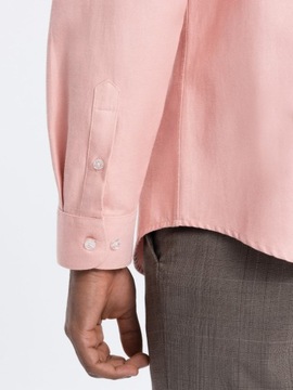 Pánska košeľa s vreckom REGULAR FIT ružová V5 OM-SHCS-0148 S