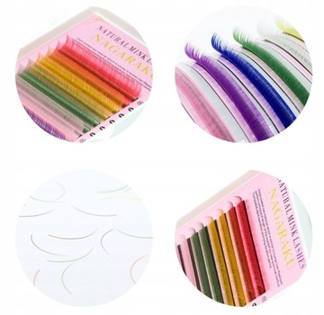 Rzęsy NAGARAKU MIX KOLOROWE D 0.07 13mm 16 pasków