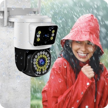 PODWÓJNA KAMERA WIFI IP SMART ZEWNĘTRZNA OBROTOWA 4K 8MPX DETEKCJA ALARM
