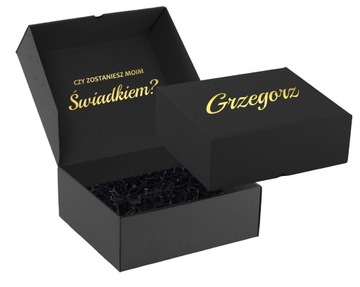 Pudełko box CZARNE czy zostaniesz ŚWIADKOWĄ ŚWIADKIEM ślub prezent
