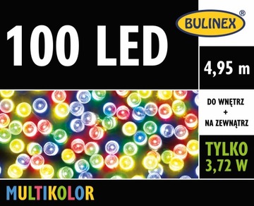 Lampki Bulinex 100led multikolor 4,95m