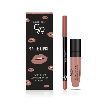 Golden Rose zestaw pomadka+konturówka WARM NUDE