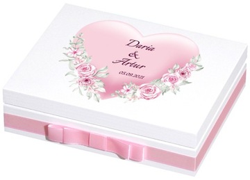 Pudełko na obrączki koperty księga gości serca