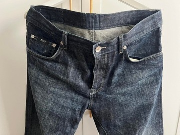 Spodnie jeansowe jeansy męskie HUGO BOSS niebieskie r. 34/32