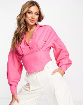 РУБАШКА С ДЛИННЫМ РУКАВОМ РОЗОВАЯ СЛУЧАЙНАЯ 38 XBI