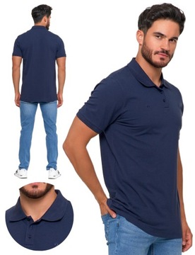 Koszulka męska MORAJ bawełniana Koszulka Polo Granat REGULAR FIT r. XXL +