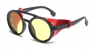 Steampunk okrągłe Retro gogle okulary męskie