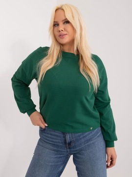 Luźna gładka BLUZA DAMSKA bawełna PLUS SIZE - 2XL