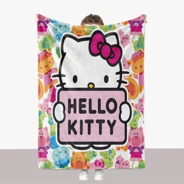 Gruby MIKROFIBRA koc dziecięca Hello Kitty 120x180