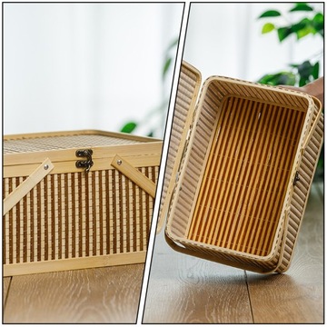 KOSZ BAMBUSOWY KOSZ DO PRZECHOWYWANIA JAJK BAMBUSOWY DEKORACYJNY KOSZ