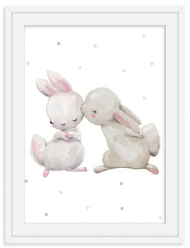 ПОСТЕР КРОЛИК КРОЛИК ТОЧКИ 40CMX50CM