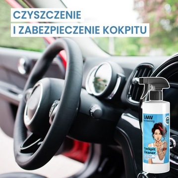 Spray płyn do czyszczenia KOKPITU PLASTIKU GUMY w samochodzie LAAV 250ml x3
