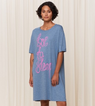 Koszula nocna PRZED KOLANO luźna OVERSIZE Piżama damska Nightdresses 46 3XL