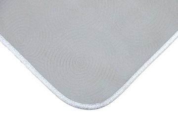 Толстая декоративная настольная дорожка светло-серого цвета с блестящей серебряной окантовкой 40Х150.