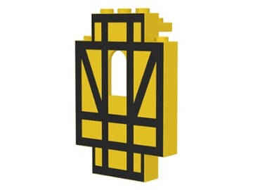 LEGO panel ściana mur pruski 4444p03 żółty