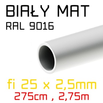 Rura rurka BIAŁA RAL fi 25mm 275cm balustrady
