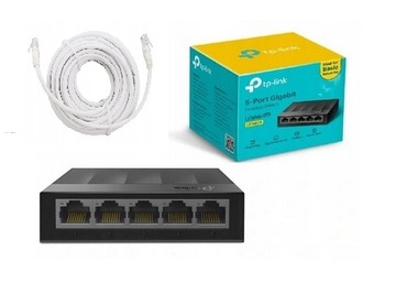 Energooszczędny switch TP-Link LS1005G + kabel 15M