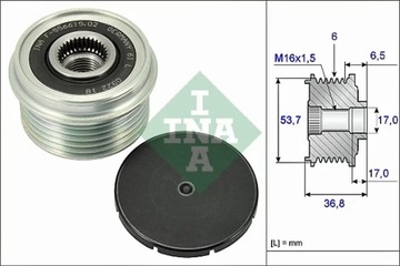 ALTERNÁTOR - SPOJKA JEDNOSMĚR SCHAEFFLER INA 535 0074 10