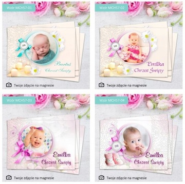 25 магнитов - Крестильная благодарность с фото