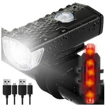Lampka Rowerowa Led Przód Tył Lampki na Rower Moc